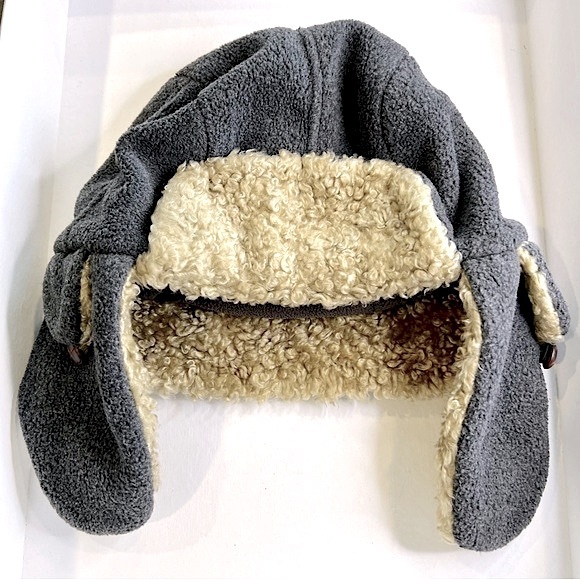 GAP Kids Trapper Hat Sherpa Fleece Charcoal Gray/Tan Winter Warm Cozy, Boys L/XL - Picture 12 of 13